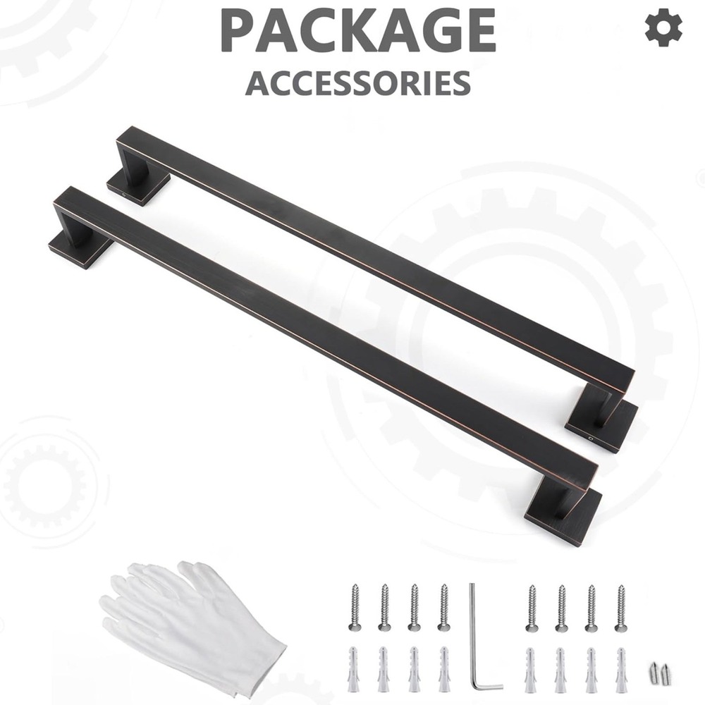 Towel Bar for Bathroom, 24" Hand Towel Holder Rod with Metal, Black Towel Racks